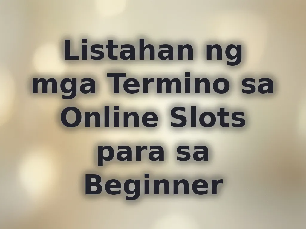Slot Terms Glossary